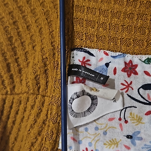 Anthropologie Akemi +Kin Mustard Yellow Wrap Sweater - Picture 6 of 7